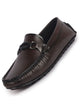 Men Brown Stitched Horsebit Buckle Classic Slip-Ons Driving Loafer and Moccasins|Slip On Shoes|Casual Shoes