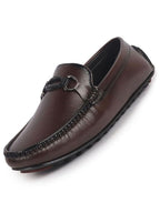 Men Maroon Stitched Horsebit Buckle Classic Slip-Ons Driving Loafer and Moccasins|Slip On Shoes|Casual Shoes