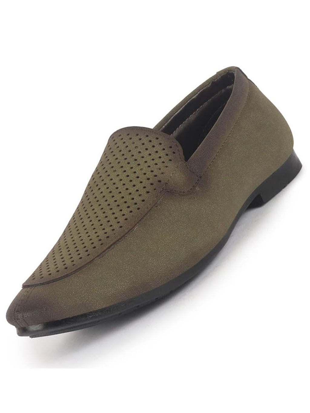 Men Olive Formal Velvet Slip On Shoes for Party|Wedding Shoes|Casual Slip On Shoe
