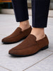 Men Tan Formal Velvet Slip On Shoes for Party|Wedding Shoes|Casual Slip On Shoe