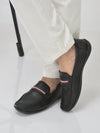 men black stitched stripe design classic slip-ons loafer with flexible slip resistant sole|slip on shoes|casual shoes
