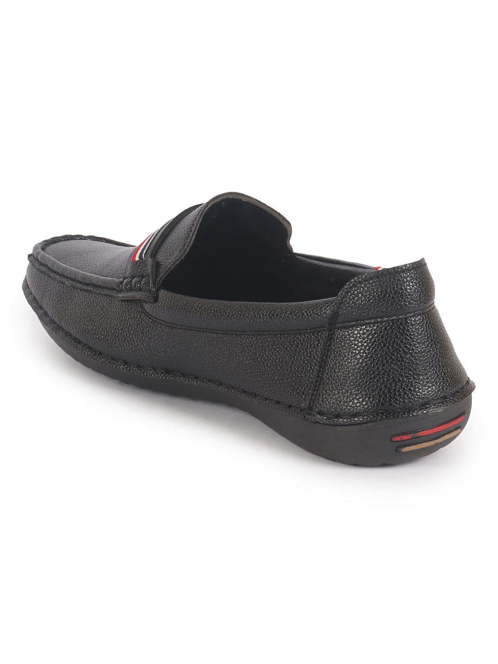 men black stitched stripe design classic slip-ons loafer with flexible slip resistant sole|slip on shoes|casual shoes
