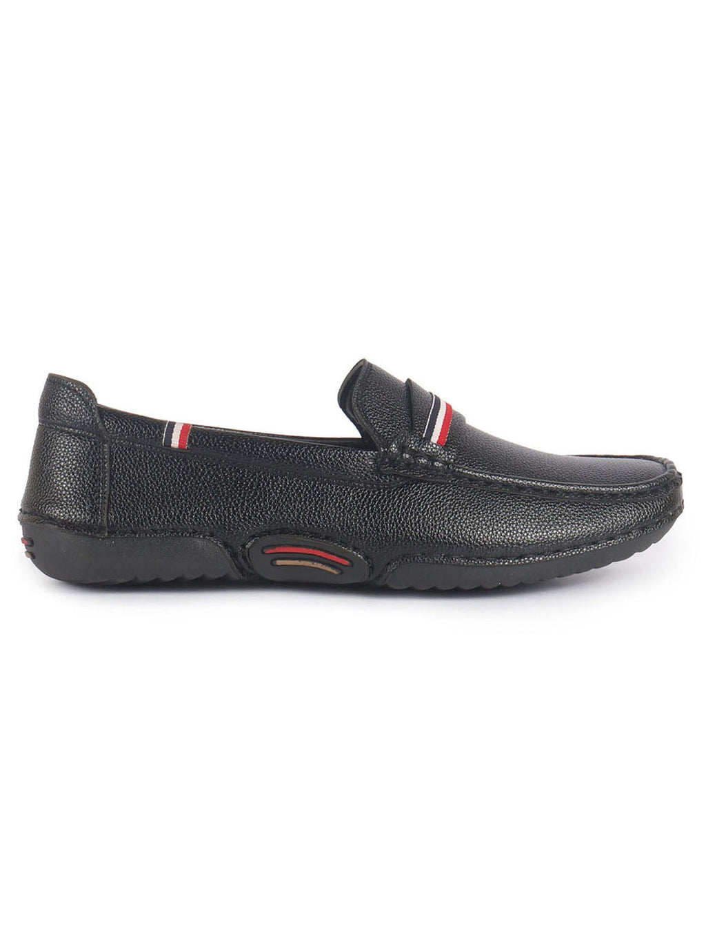 men black stitched stripe design classic slip-ons loafer with flexible slip resistant sole|slip on shoes|casual shoes