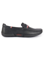 men black stitched stripe design classic slip-ons loafer with flexible slip resistant sole|slip on shoes|casual shoes
