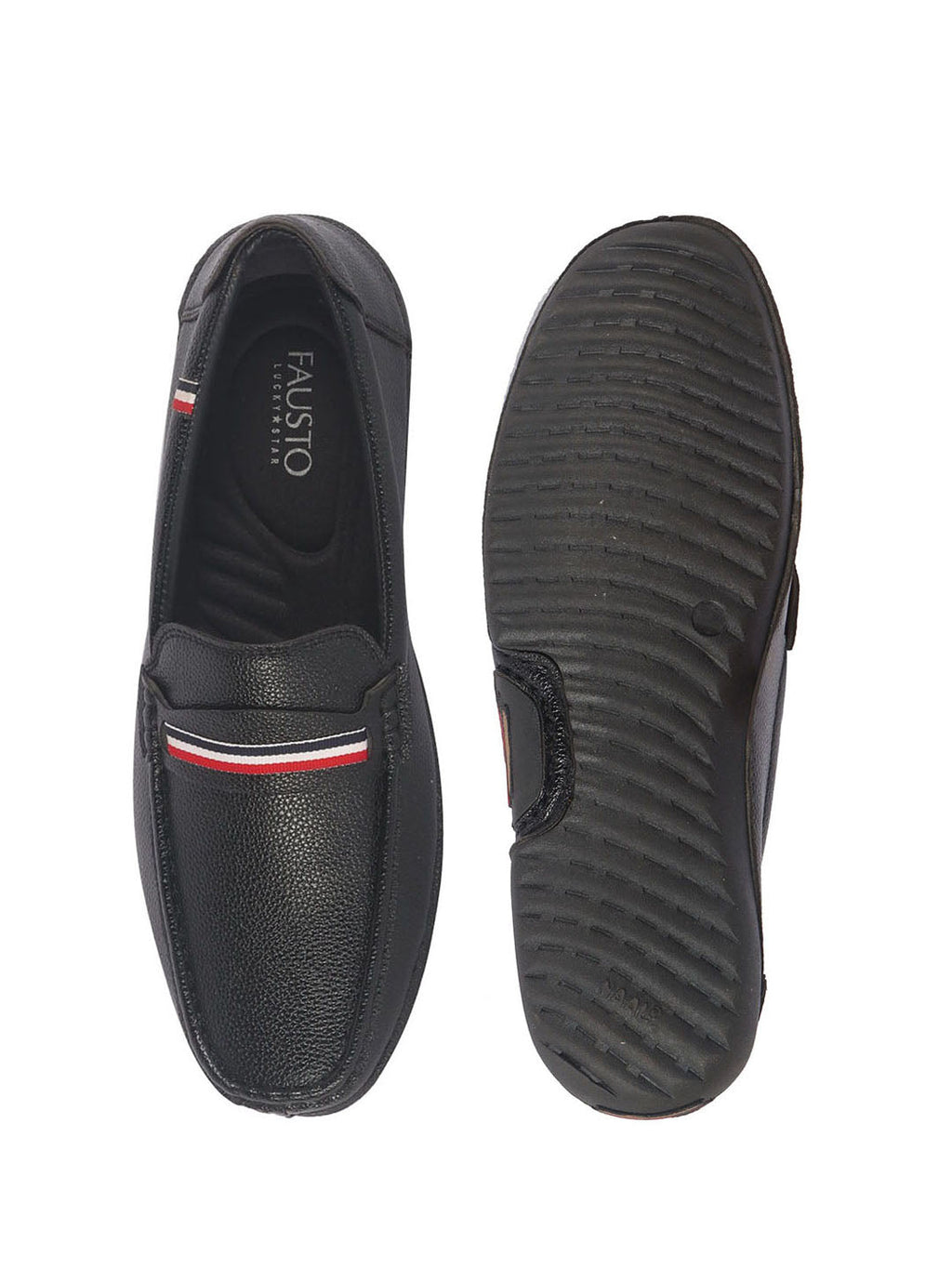 men black stitched stripe design classic slip-ons loafer with flexible slip resistant sole|slip on shoes|casual shoes