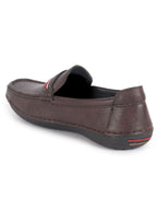 Men Maroon Stitched Stripe Design Classic Slip-Ons Loafer with Flexible Slip Resistant Sole|Slip On Shoes|Casual Shoes