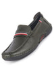 Men Olive Stitched Stripe Design Classic Slip-Ons Loafer with Flexible Slip Resistant Sole|Slip On Shoes|Casual Shoes