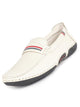 Men White Stitched Stripe Design Classic Slip-Ons Loafer with Flexible Slip Resistant Sole|Slip On Shoes|Casual Shoes