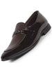 Men Brown Patent Leather Horsebit Buckle Ethnic Slip On Shoes|Party Shoe|Formal Office Shoe|Wedding Shoe