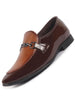 Men Brown Patent Leather Horsebit Buckle Party Formal Slip On Shoes|Tuxedo Slip On Shoe with Comfort