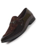 Men Brown Velvet Patent Leather Horsebit Buckle Ethnic Slip On Shoes|Party Shoe|Office Shoe|Anti Skid Sole