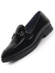 Men Black Patent Leather Horsebit Buckle TPR welted Sole Ethnic Slip On Shoes|Party Shoe|Anti Skid Sole