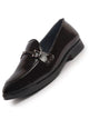 Men Brown Patent Leather Horsebit Buckle TPR welted Sole Ethnic Slip On Shoes|Party Shoe|Anti Skid Sole