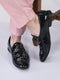 men black velvet patent leather floral print classic party slip on shoes|wedding shoes|lightweight shoes