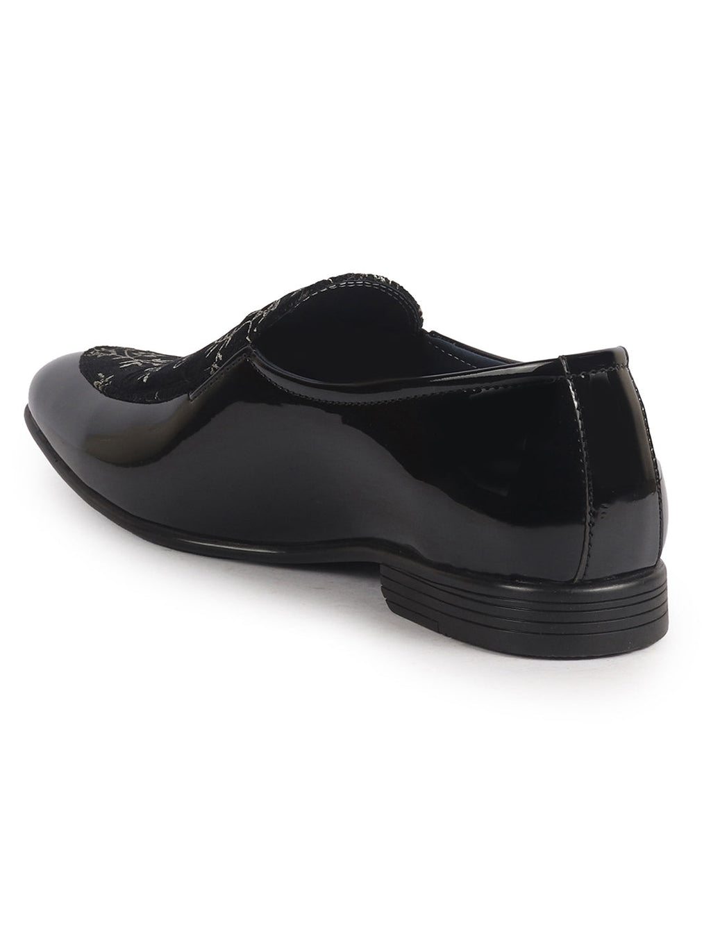 men black velvet patent leather floral print classic party slip on shoes|wedding shoes|lightweight shoes