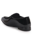 men black velvet patent leather floral print classic party slip on shoes|wedding shoes|lightweight shoes