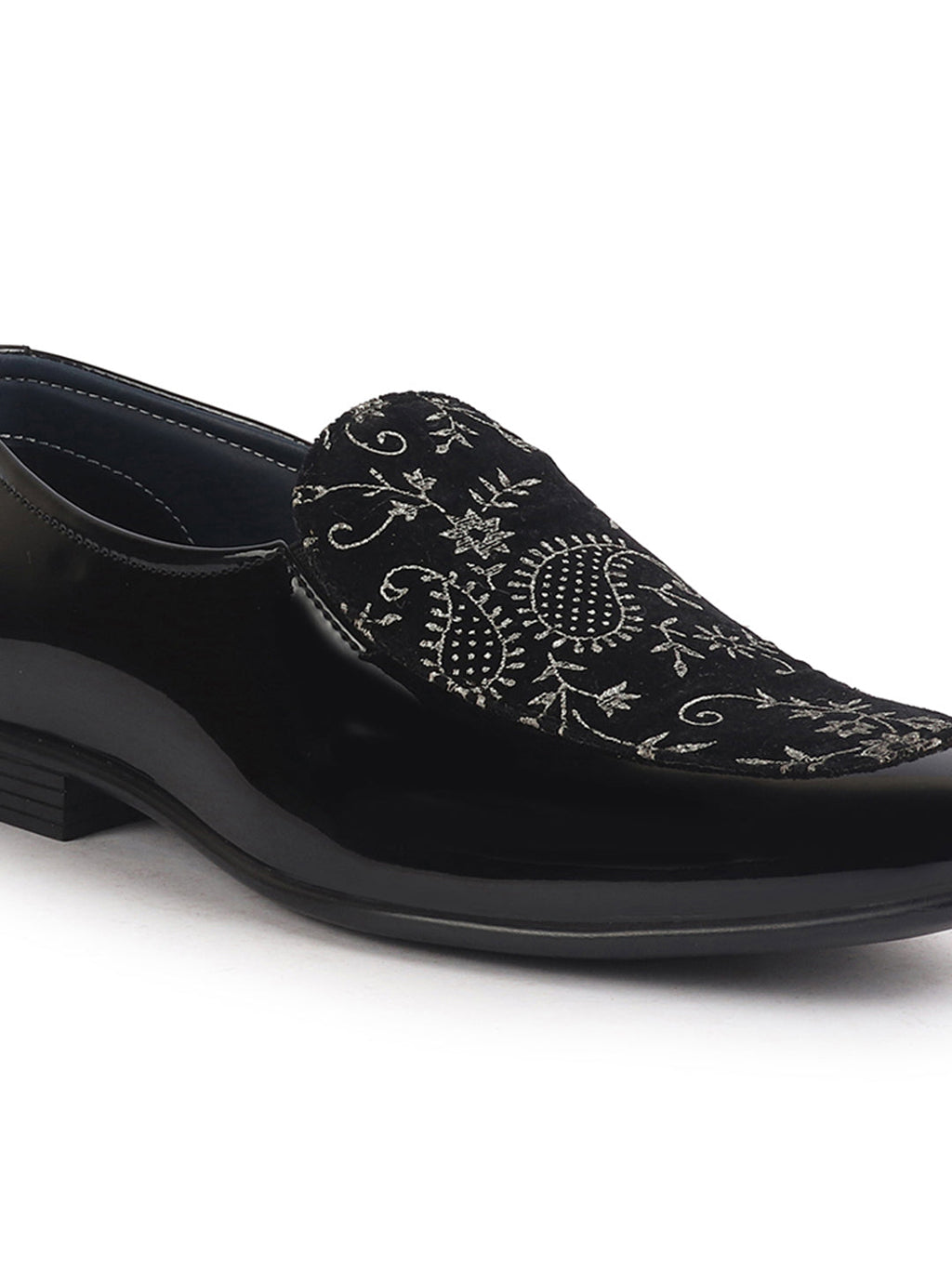 men black velvet patent leather floral print classic party slip on shoes|wedding shoes|lightweight shoes