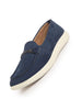 Men Blue Suede Classic Ultra Light Comfort Horsebit Buckle Slip On Casual Loafer Shoes|Memory Cushion Insole|EVA Slip On Shoe