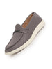 Men Grey Suede Classic Ultra Light Comfort Horsebit Buckle Slip On Casual Loafer Shoes|Memory Cushion Insole|EVA Slip On Shoe