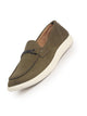 Men Olive Suede Classic Ultra Light Comfort Horsebit Buckle Slip On Casual Loafer Shoes|Memory Cushion Insole|EVA Slip On Shoe
