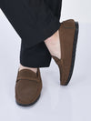men laser cut suede slip-on shoe driving loafers breathable shoe with memory cushioned insole all day long comfortable