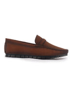 men laser cut suede slip-on shoe driving loafers breathable shoe with memory cushioned insole all day long comfortable