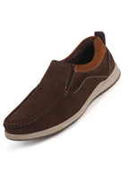 men suede loafers slip on
