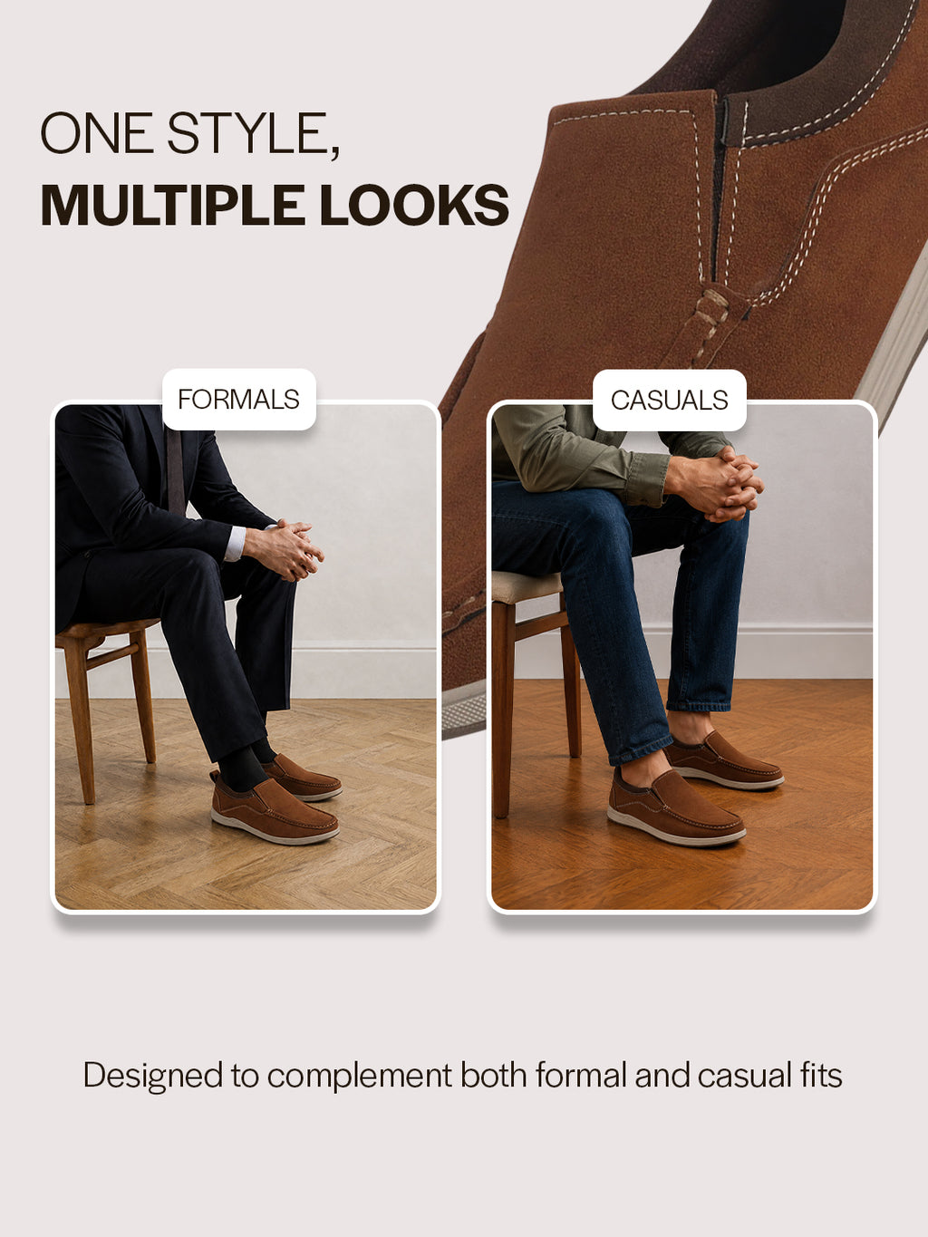 men suede loafers slip on