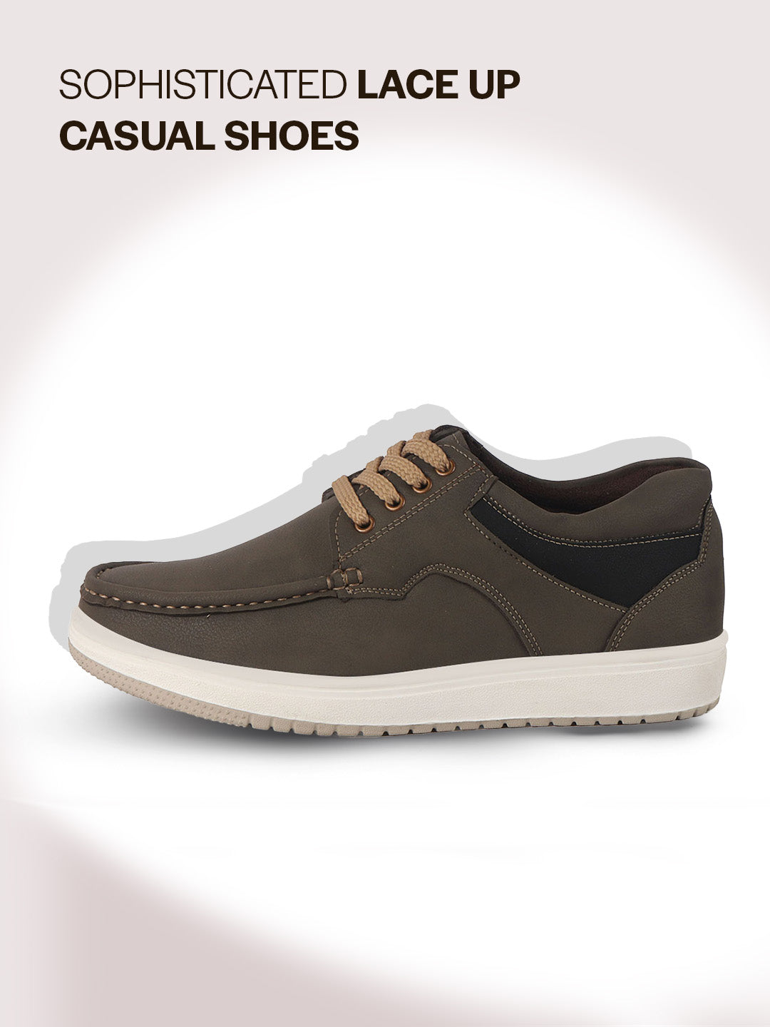 men leather casual shoes with laces