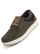 Men Olive Broad Feet Moc Toe Lace Up Sneakers with Cushioned Insole|Ultra-Lightweight Walking Shoes|Flexible Anti-Skid EVA Sole|Walking, Travel & Daily Wear