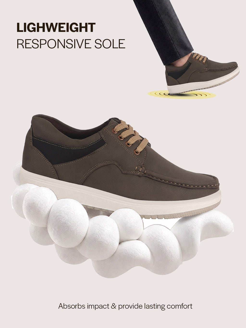 men leather casual shoes with laces