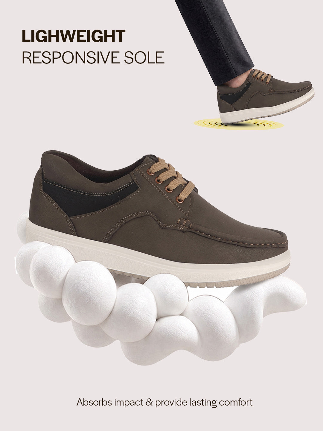 men leather casual shoes with laces