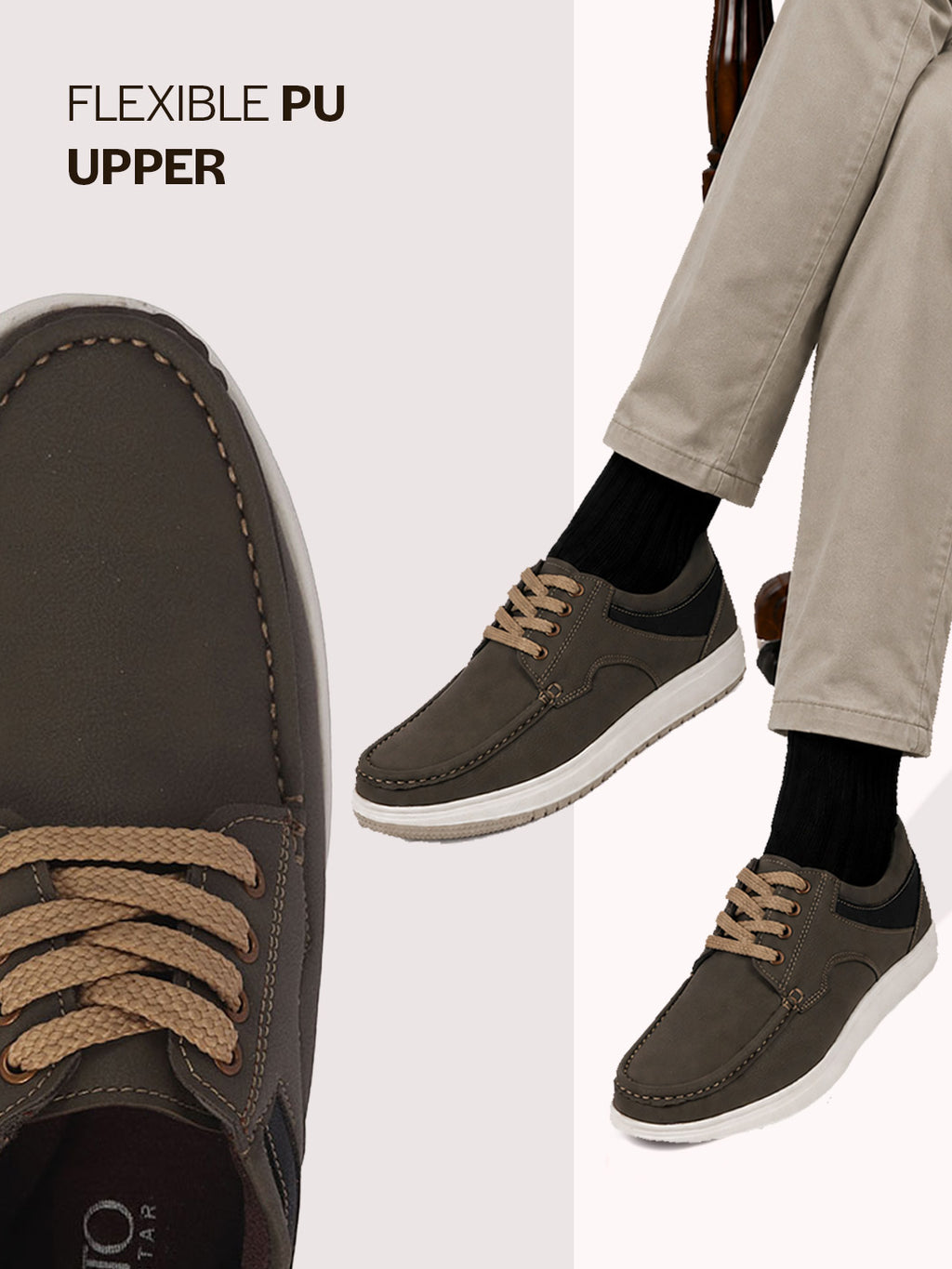 men leather casual shoes with laces