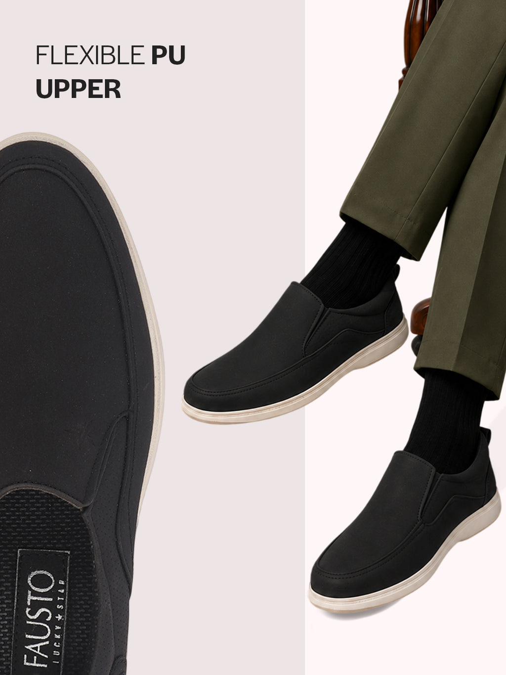 men olive green slip on shoes