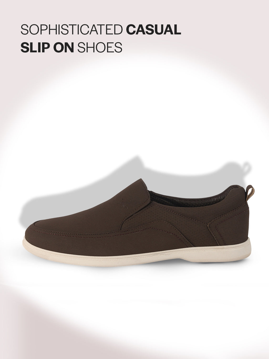Men Brown Premium Breathable Slip-On Casual Walking Shoes|Soft Memory Cushioned Insole with All Day Comfort|Office, Casual and Outdoor Travel