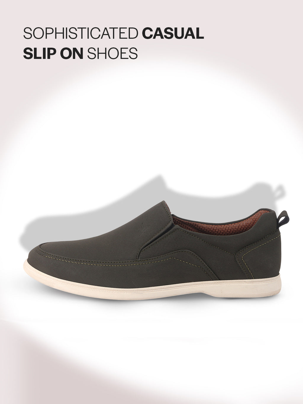 men olive green slip on shoes