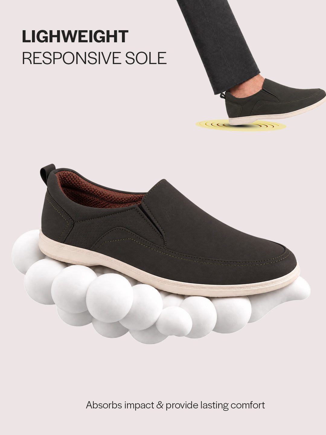 men olive green slip on shoes