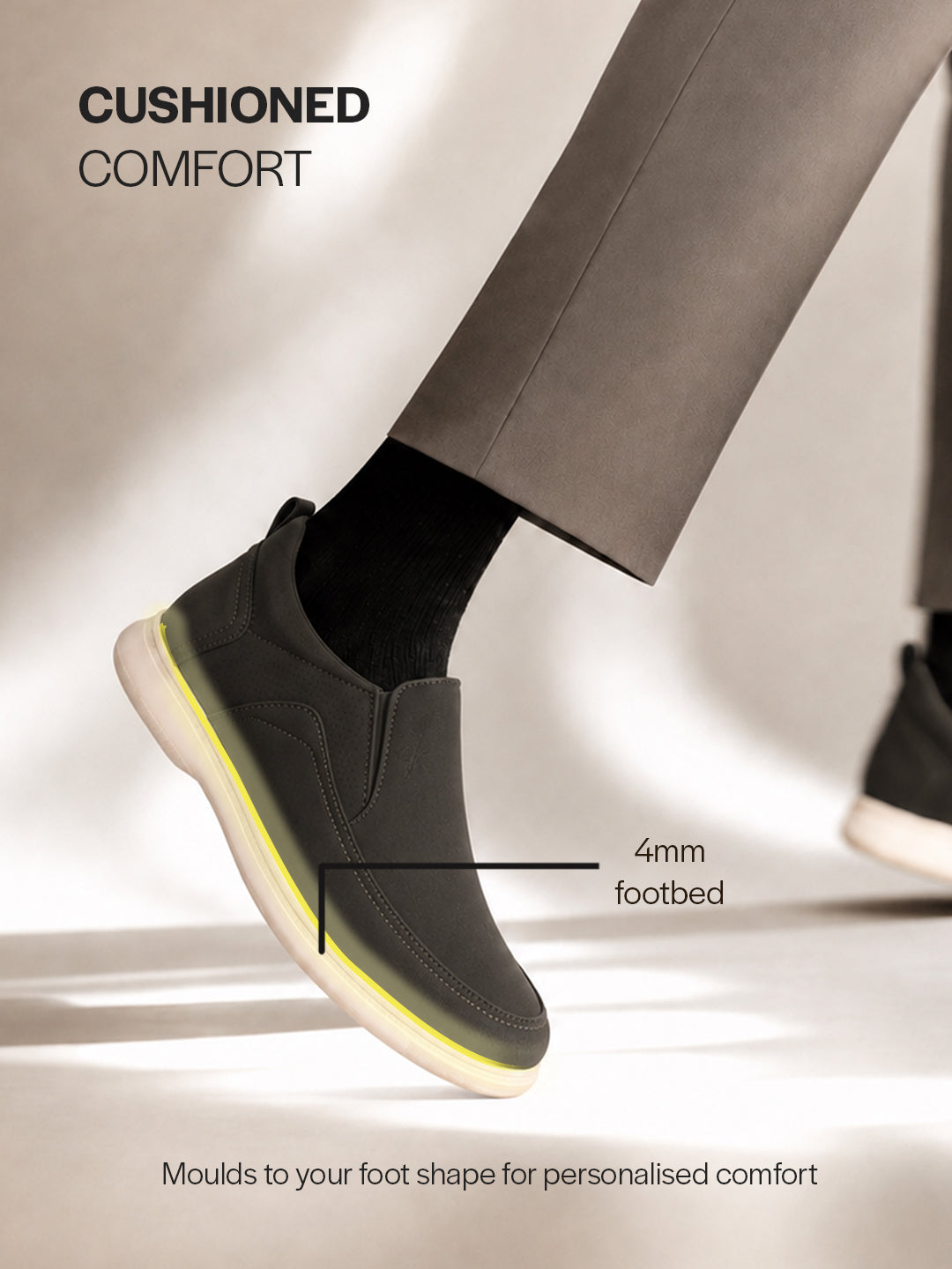 men olive green slip on shoes
