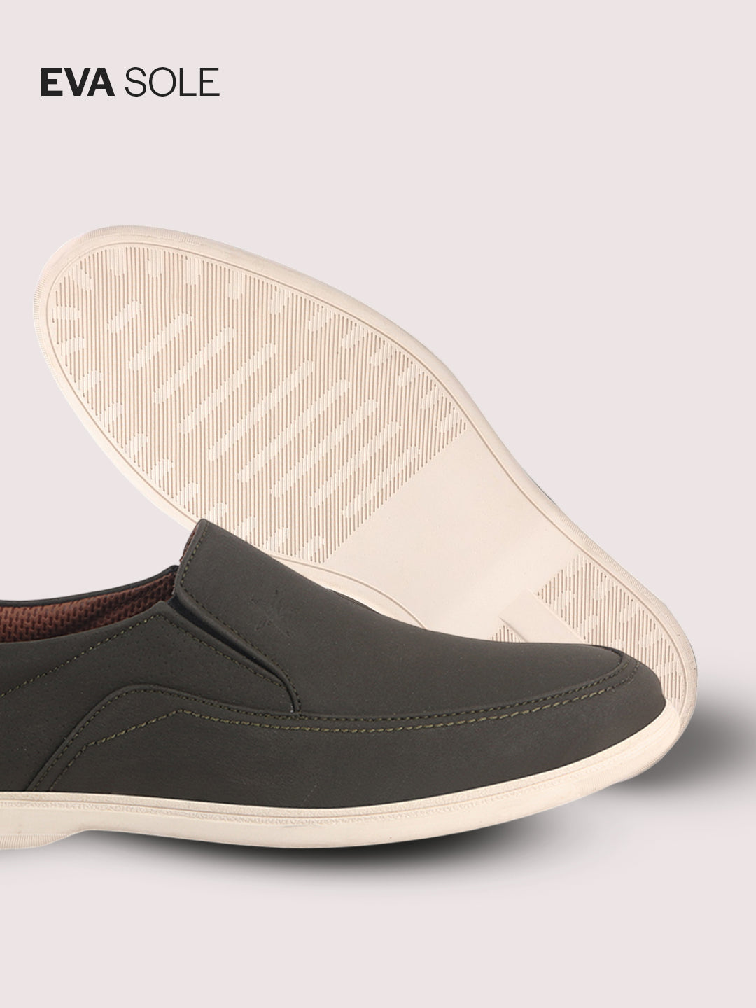 men olive green slip on shoes