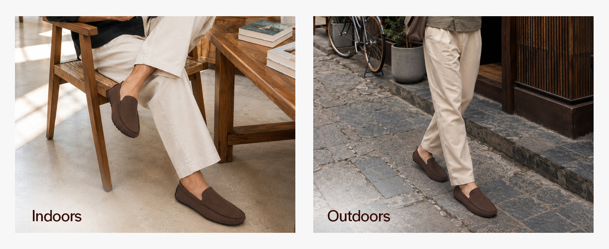 Men Grey Perforated Breathable Stitched Moc Toe Loafer and Moccasins|Cushioned Insole Driving Casual Shoe with Flexible Comfort Sole|Slip On Shoes for Evening Parties & Dinners