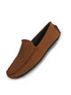 Men Tan Perforated Breathable Stitched Moc Toe Loafer and Moccasins|Cushioned Insole Driving Casual Shoe with Flexible Comfort Sole|Slip On Shoes for Evening Parties & Dinners