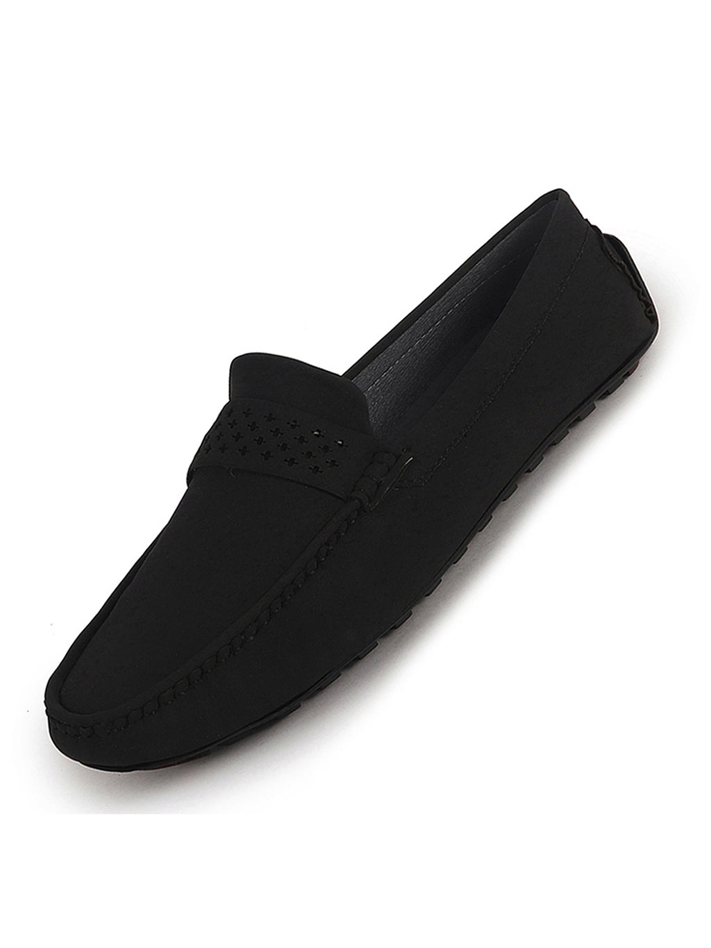 Men Black Casual Classic Moc Toe Loafer and Moccasin|Memory Cushioned Insole Driving Shoe with Anti Skid Sole|Party Slip On Shoes, Casual Evening Events