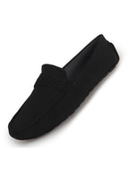 Men Black Casual Classic Moc Toe Loafer and Moccasin|Memory Cushioned Insole Driving Shoe with Anti Skid Sole|Party Slip On Shoes, Casual Evening Events