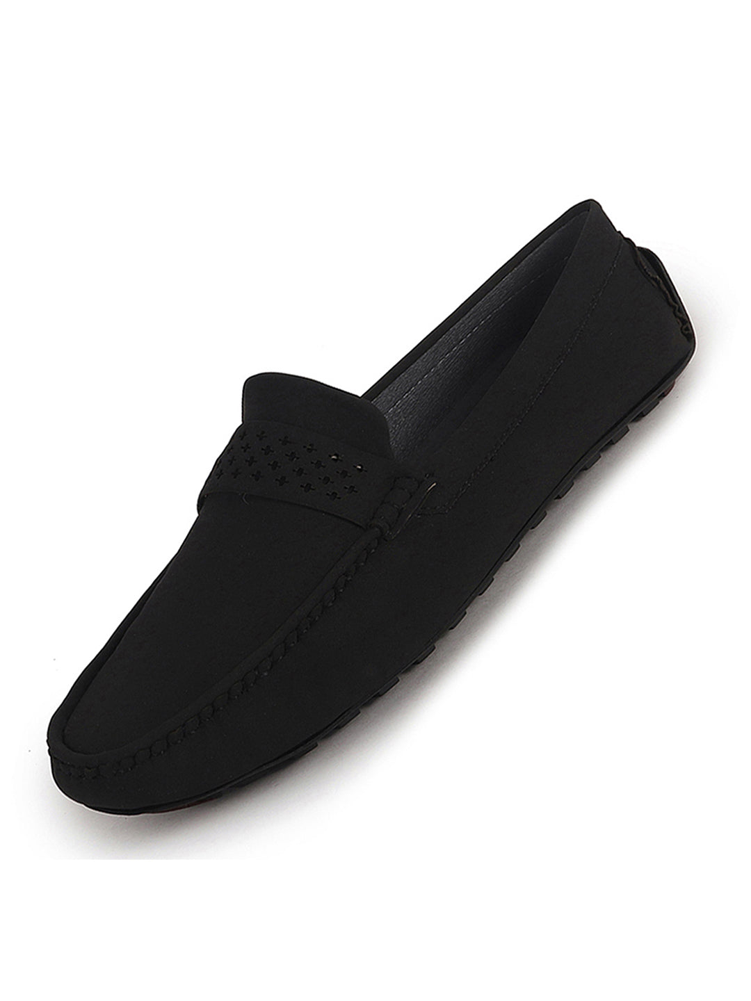 Men Black Casual Classic Moc Toe Loafer and Moccasin|Memory Cushioned Insole Driving Shoe with Anti Skid Sole|Party Slip On Shoes, Casual Evening Events
