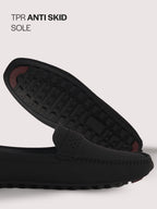 Men Black Casual Classic Moc Toe Loafer and Moccasin|Memory Cushioned Insole Driving Shoe with Anti Skid Sole|Party Slip On Shoes, Casual Evening Events