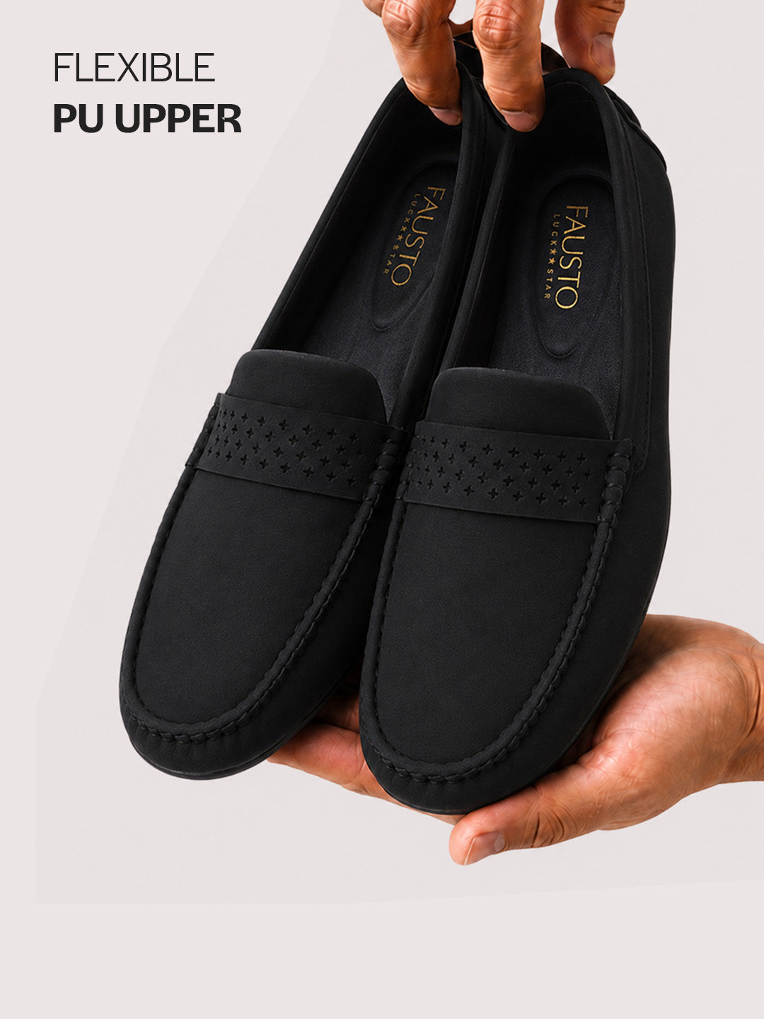 Men Black Casual Classic Moc Toe Loafer and Moccasin|Memory Cushioned Insole Driving Shoe with Anti Skid Sole|Party Slip On Shoes, Casual Evening Events