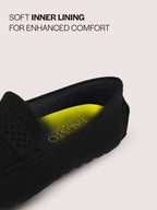 Men Black Casual Classic Moc Toe Loafer and Moccasin|Memory Cushioned Insole Driving Shoe with Anti Skid Sole|Party Slip On Shoes, Casual Evening Events