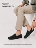 Men Black Casual Classic Moc Toe Loafer and Moccasin|Memory Cushioned Insole Driving Shoe with Anti Skid Sole|Party Slip On Shoes, Casual Evening Events