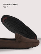Men Brown Casual Classic Moc Toe Loafer and Moccasin|Memory Cushioned Insole Driving Shoe with Anti Skid Sole|Party Slip On Shoes, Casual Evening Events