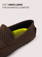 Men Brown Casual Classic Moc Toe Loafer and Moccasin|Memory Cushioned Insole Driving Shoe with Anti Skid Sole|Party Slip On Shoes, Casual Evening Events